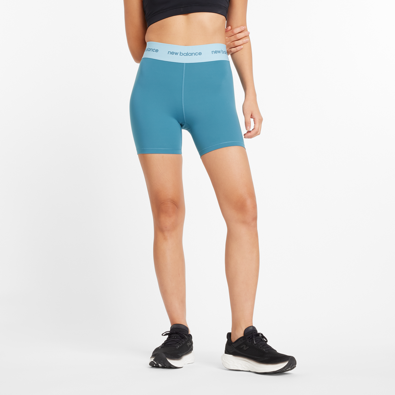 New Balance W Sleek 5 Inch High Rise Biker Short in