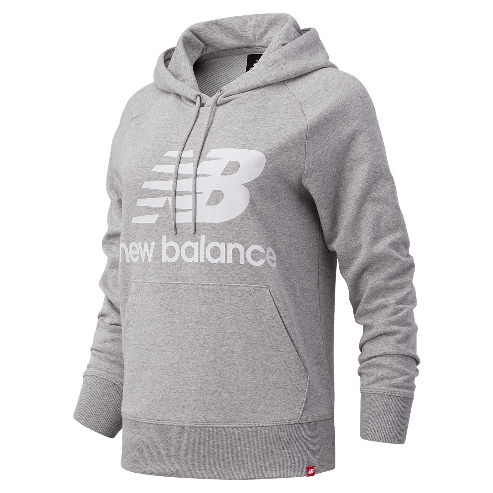 New Balance W Essentials Stacked Logo PO Hoodie in GRAU
