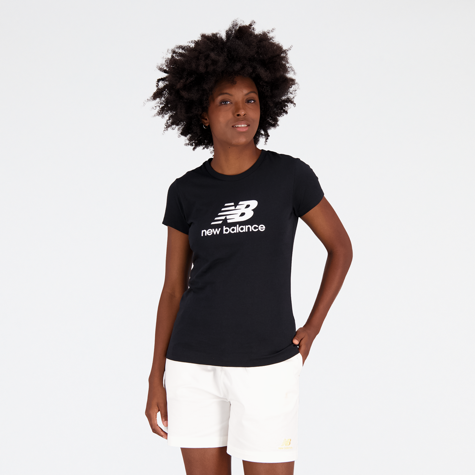 New Balance W Essentials Stacked Logo T-Shirt in