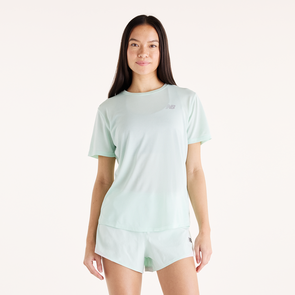W NB Athletics Short Sleeve cosmic jade heather