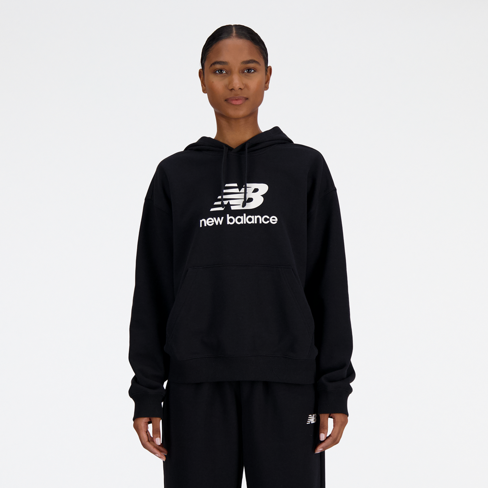 New Balance W Sport Essentials French Terry Stacked Logo Hoodie in