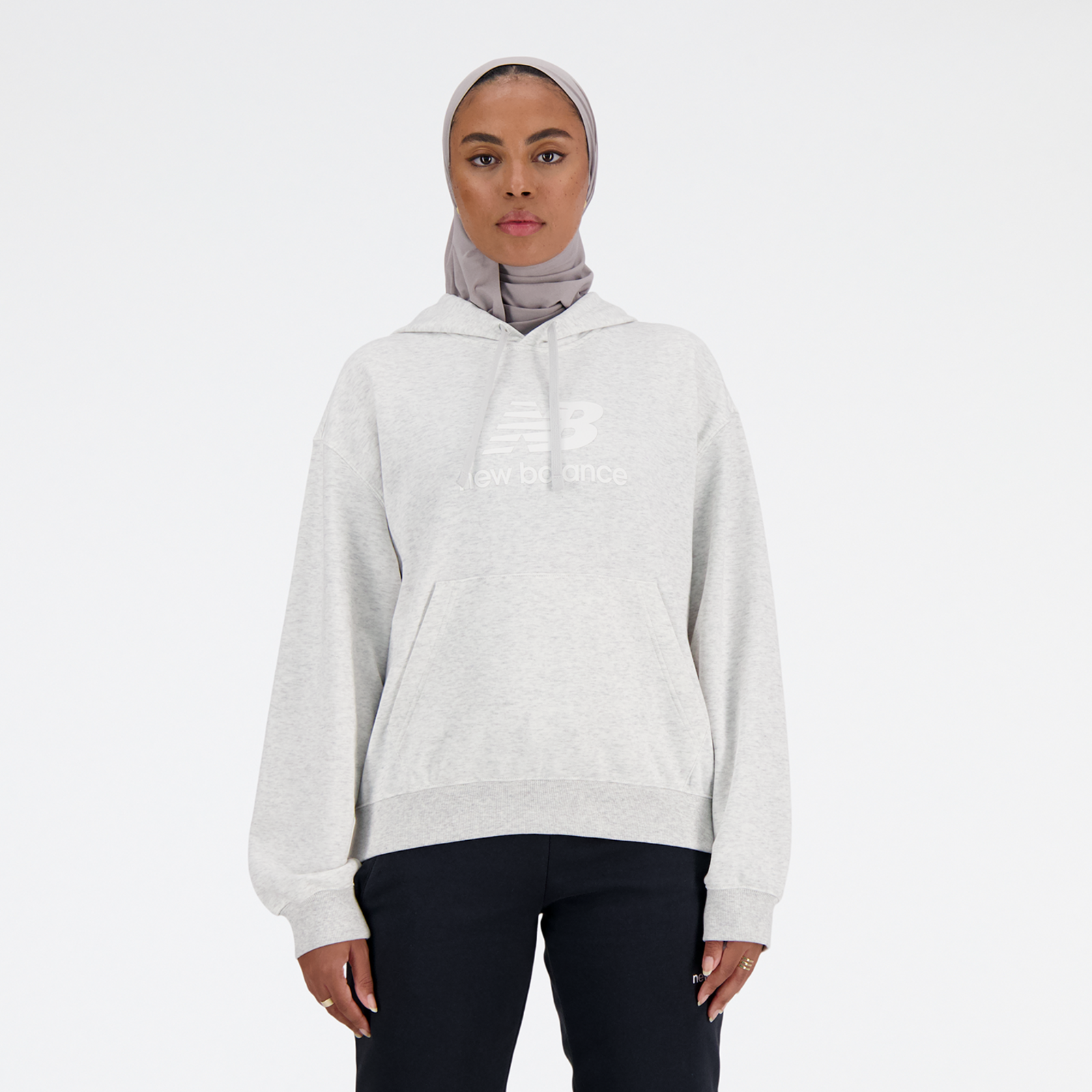 New Balance W Sport Essentials French Terry Stacked Logo Hoodie in
