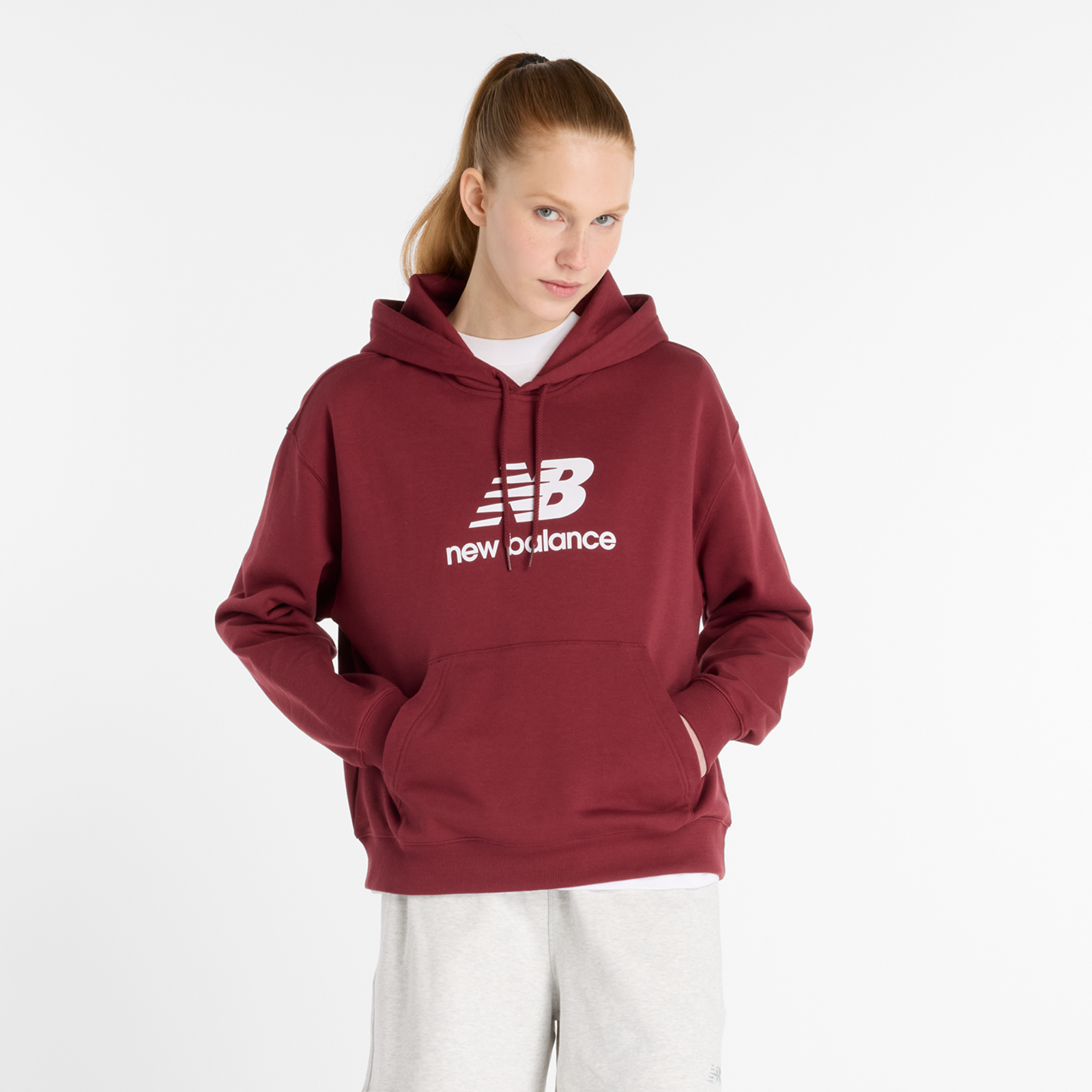 New Balance W Sport Essentials French Terry Stacked Logo Hoodie in