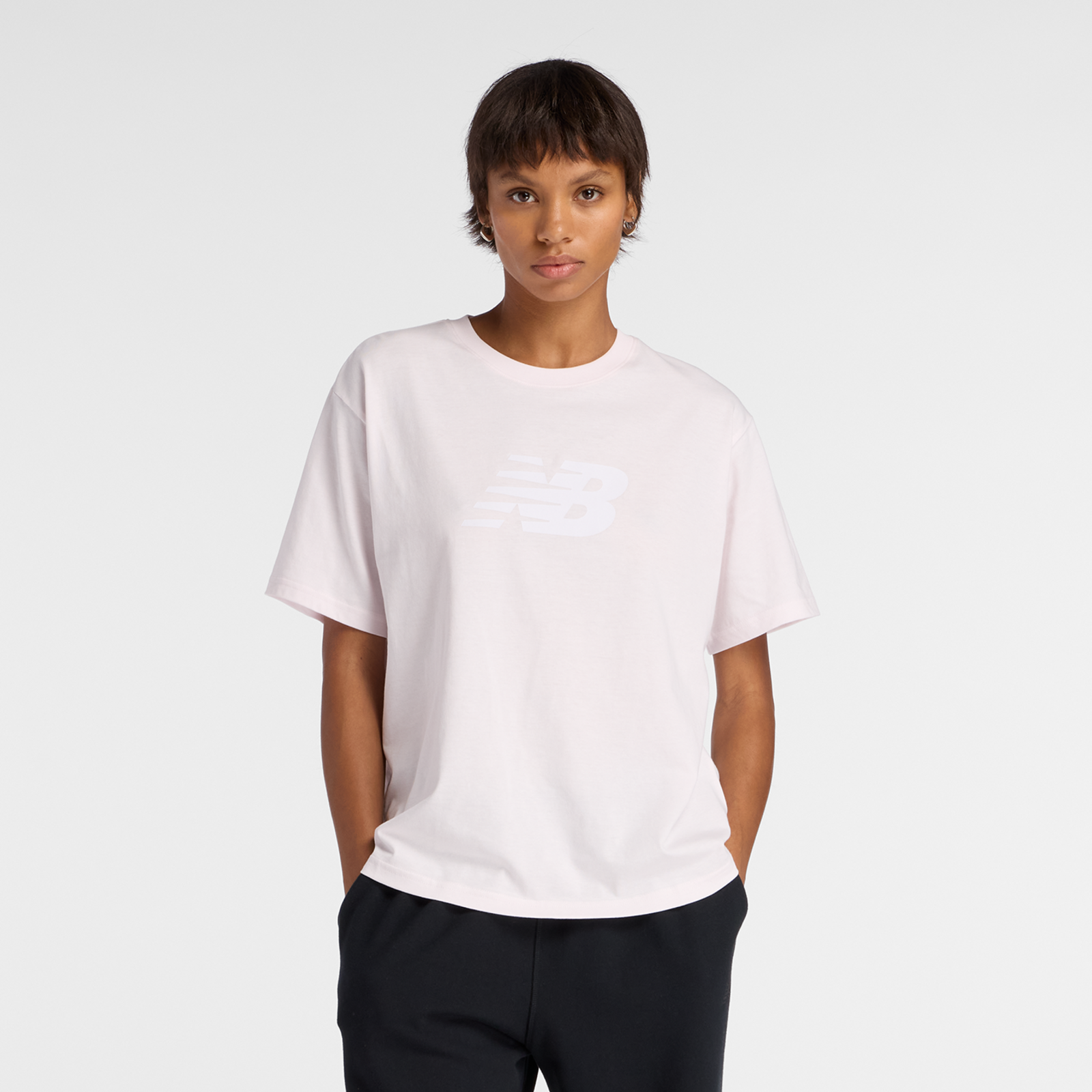 New Balance W Sport Jersey Relaxed Logo T-Shirt in