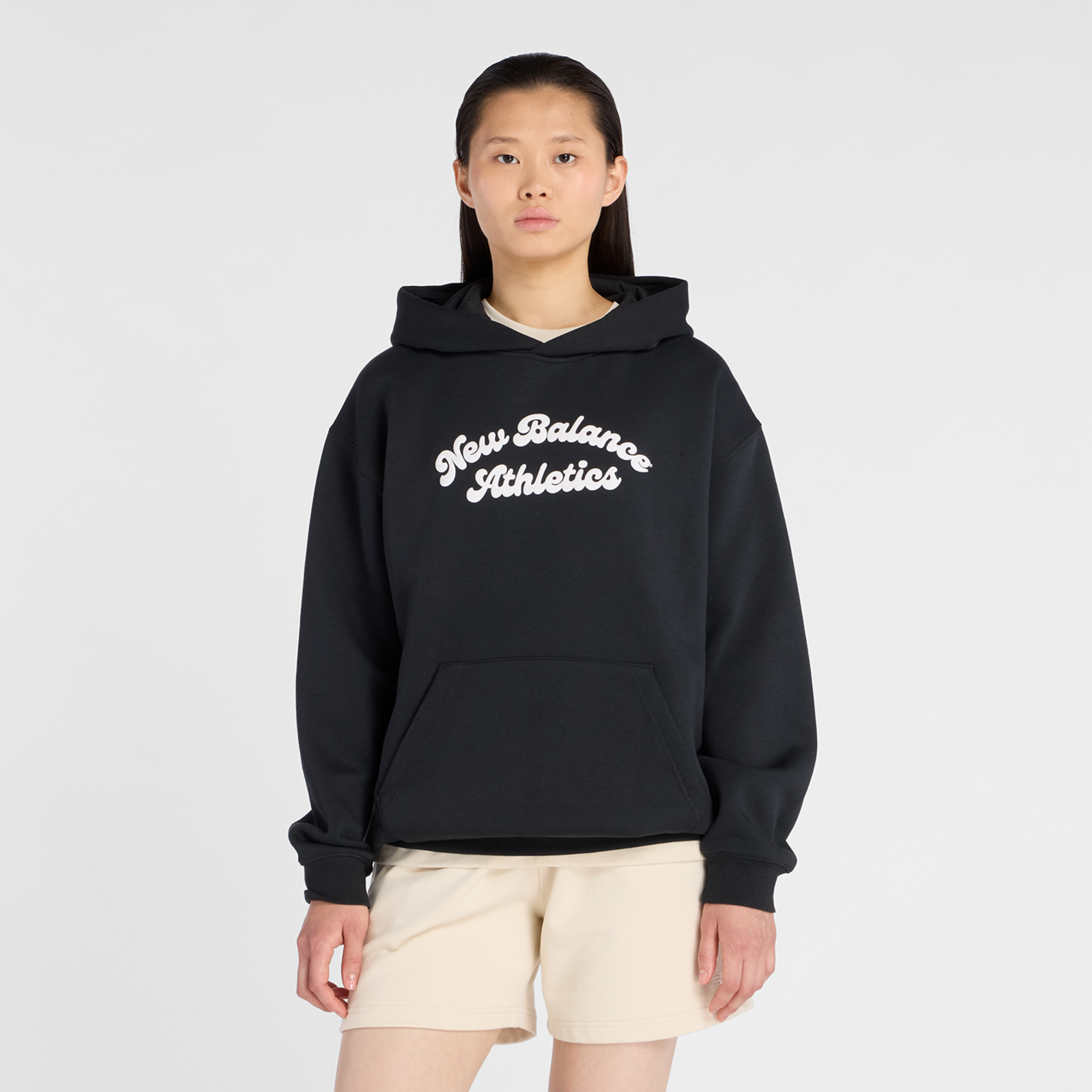 New Balance W Linear Heritage Fleece Long Hoodie in