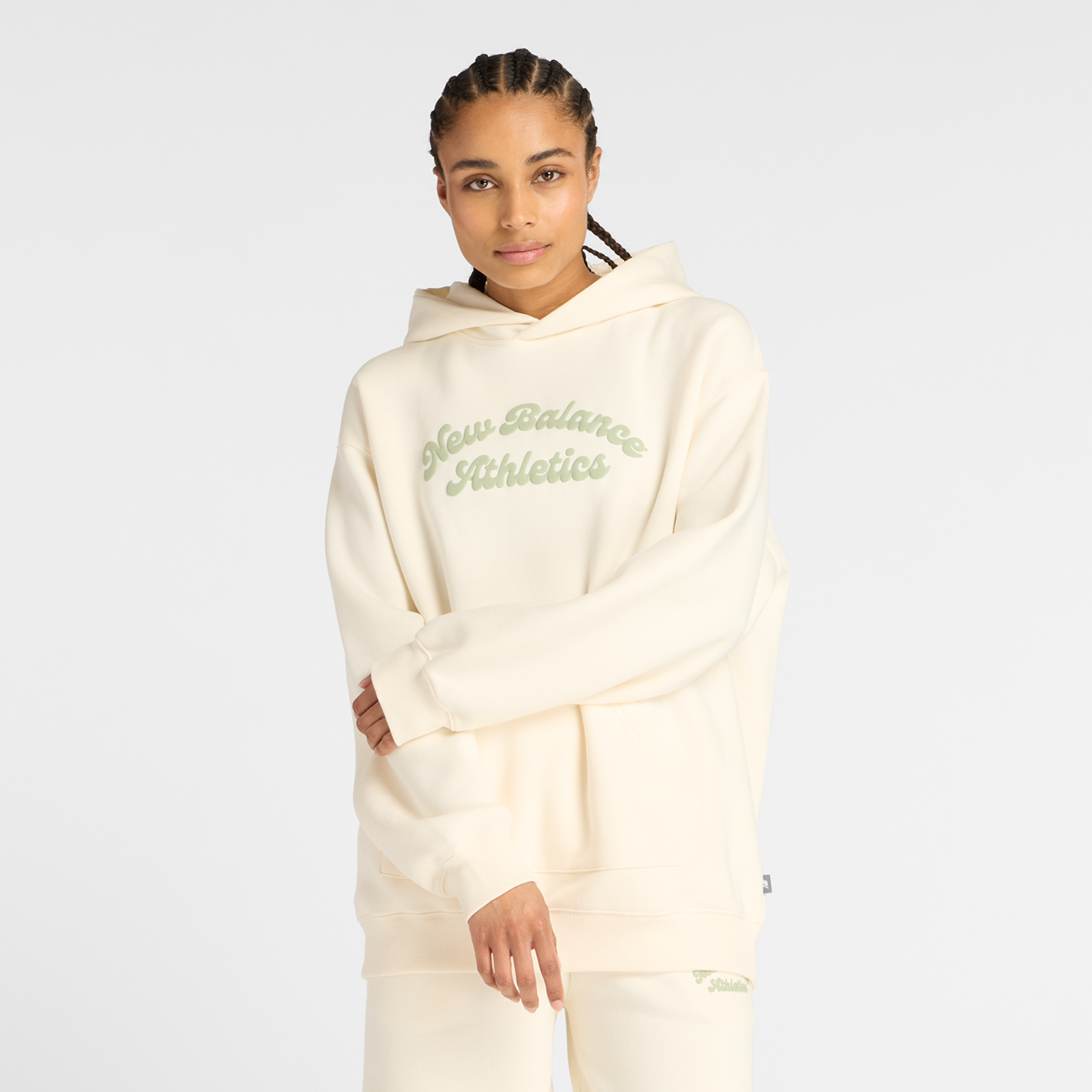 New Balance W Linear Heritage Fleece Long Hoodie in