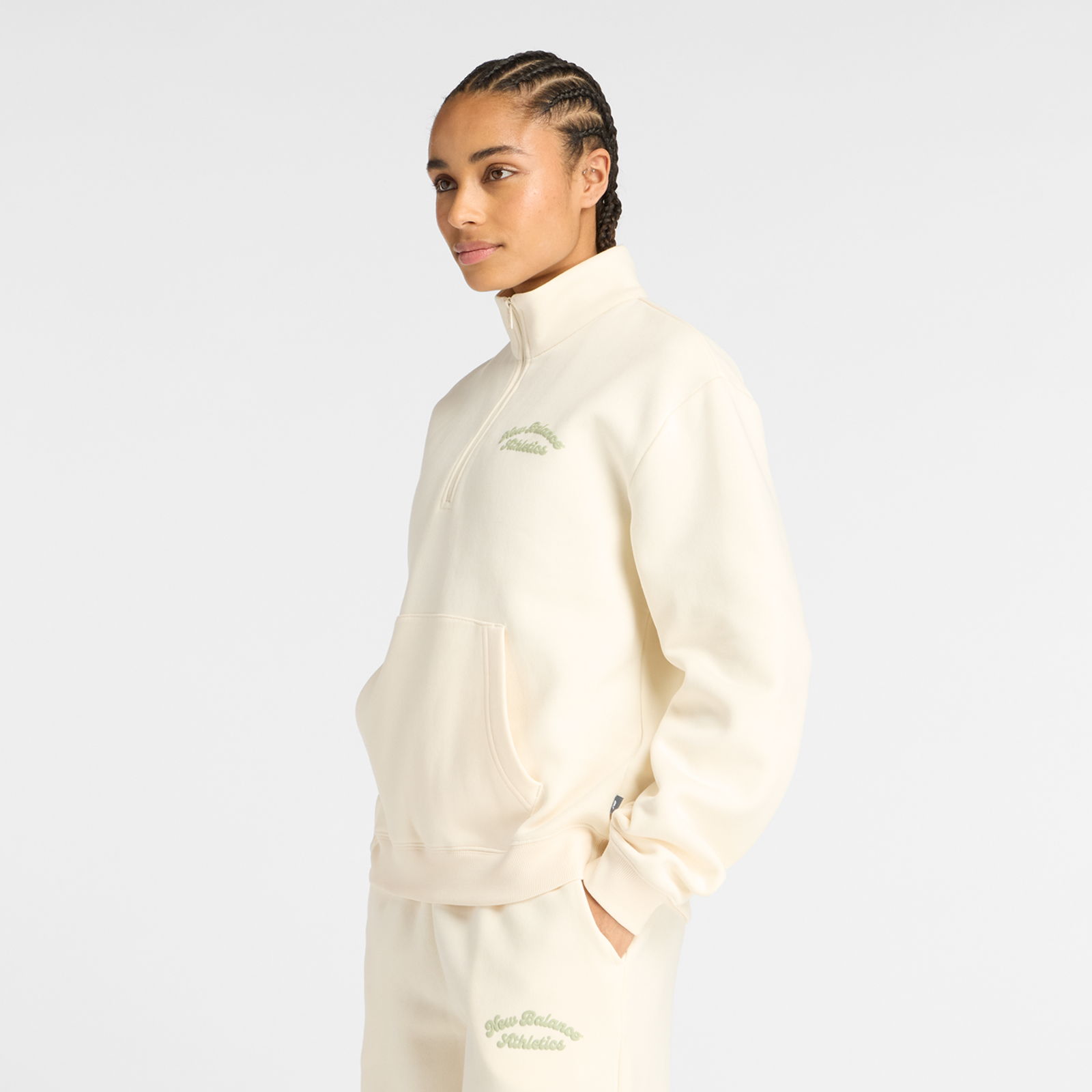 New Balance W Linear Heritage Fleece Half Zip in
