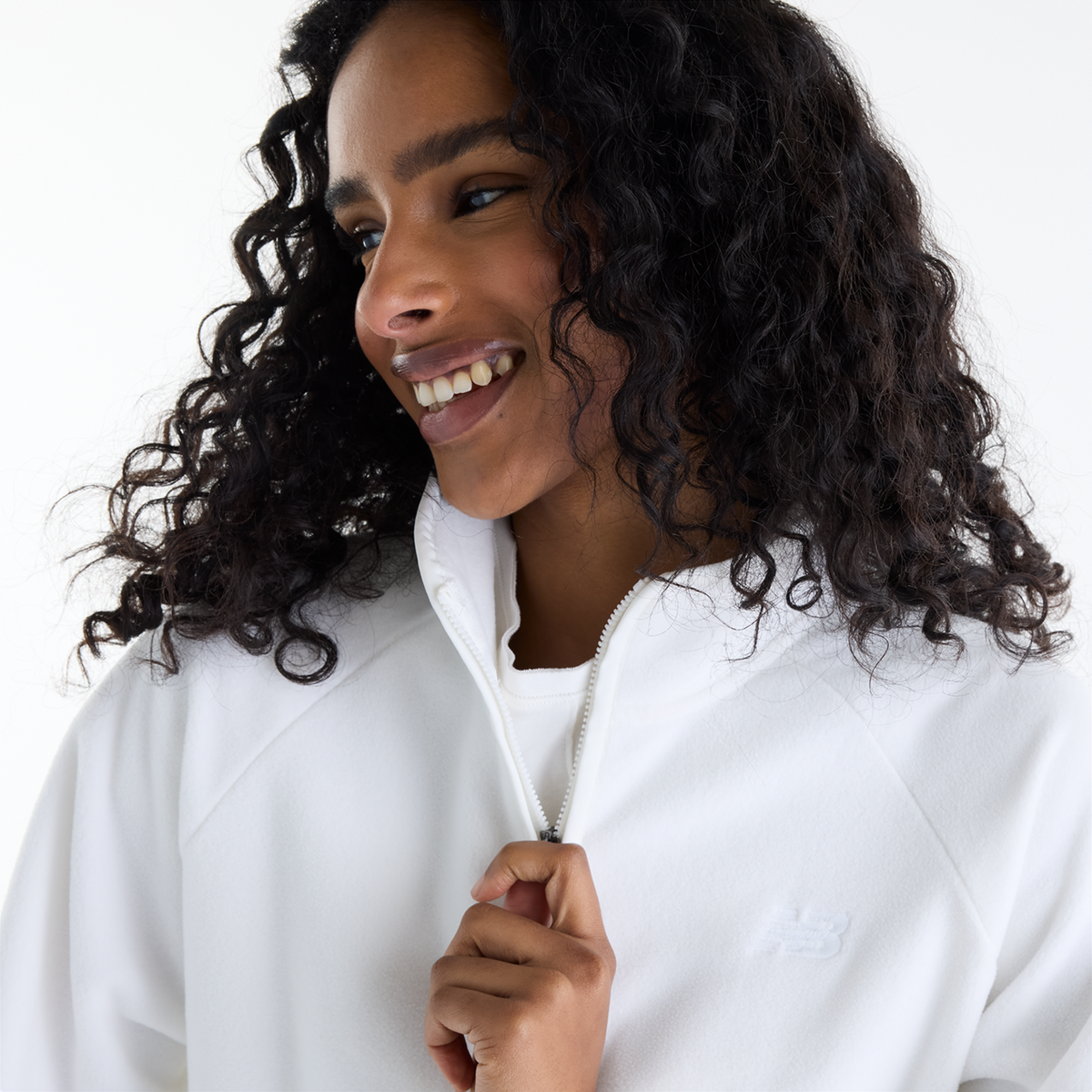 New Balance W Polar Fleece Half Zip in WEISS