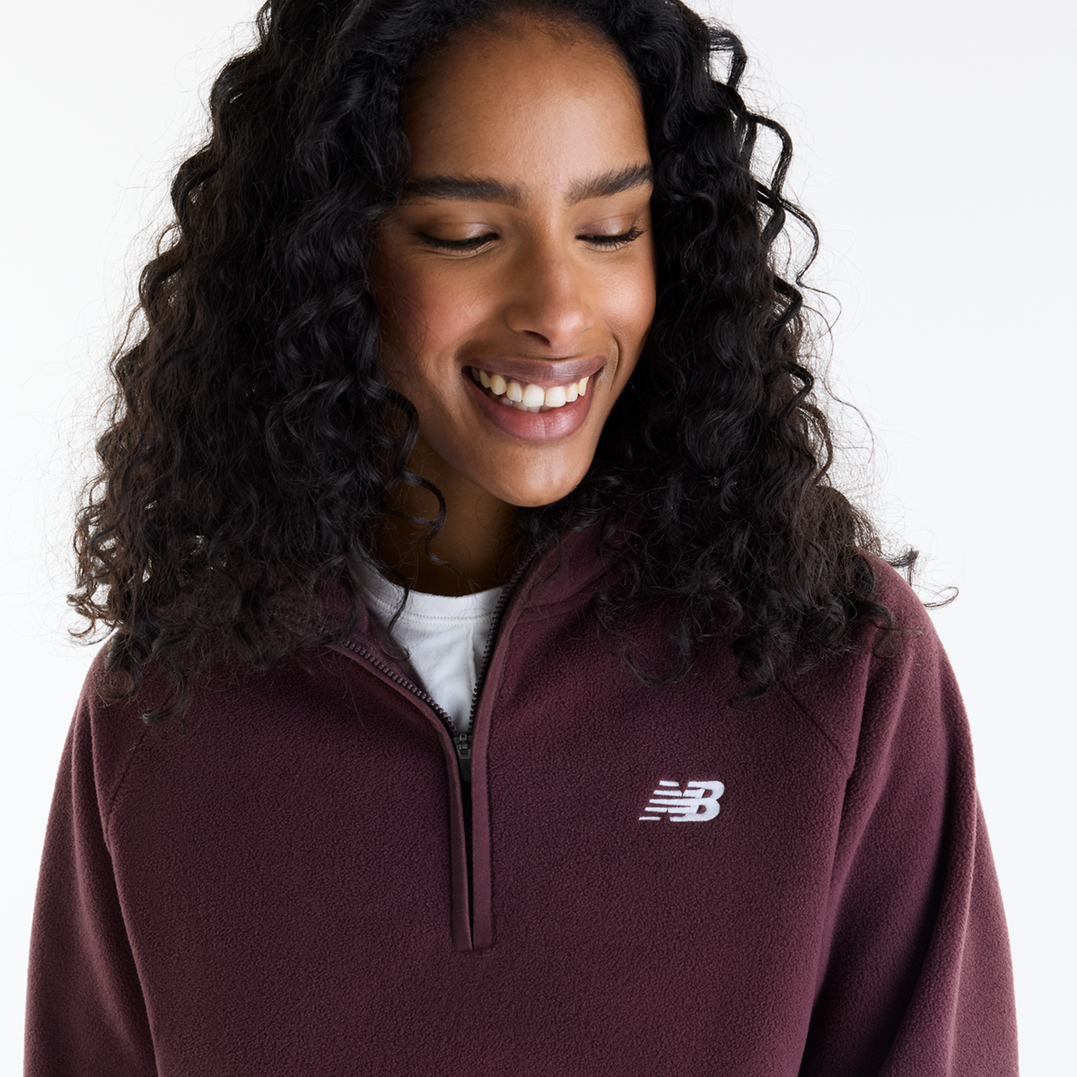 New Balance W Polar Fleece Half Zip in ROT