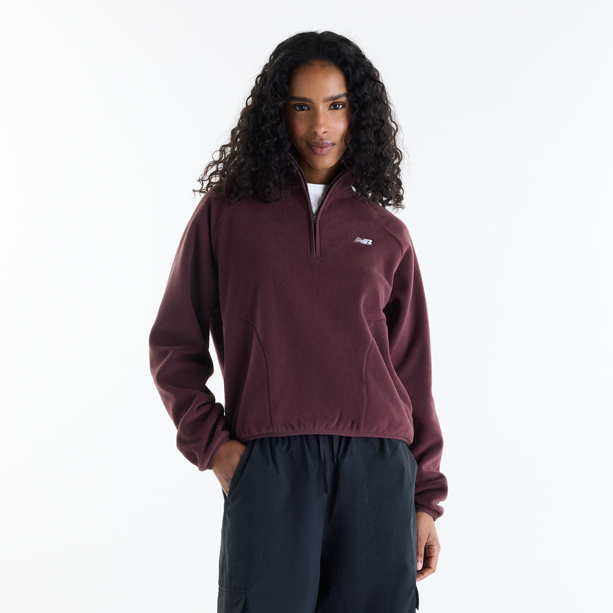 New Balance W Polar Fleece Half Zip in ROT