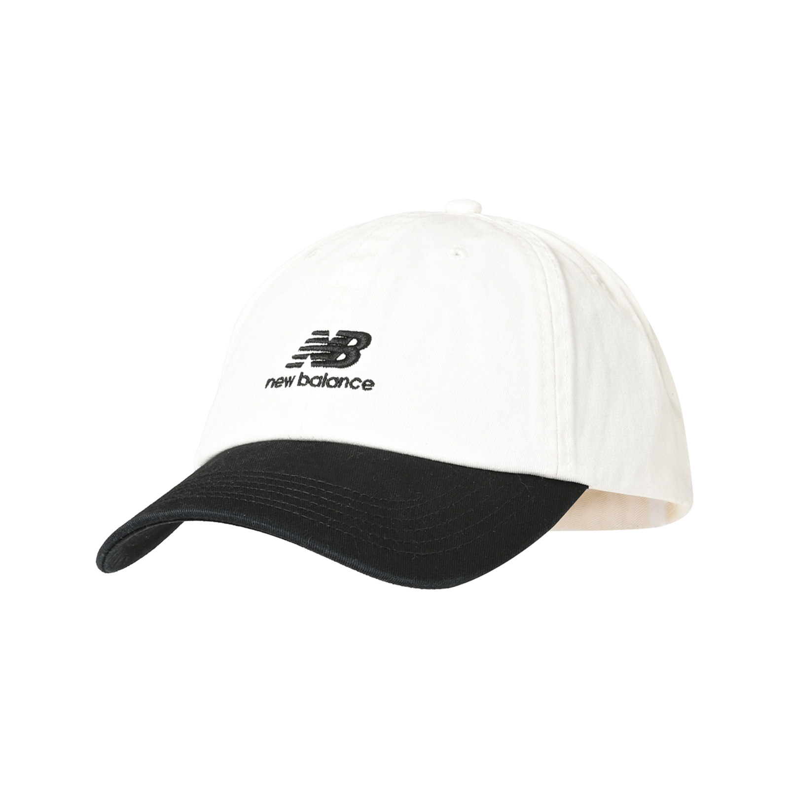 New Balance 6 Panel Flying NB Stacked Logo Hat in WEISS