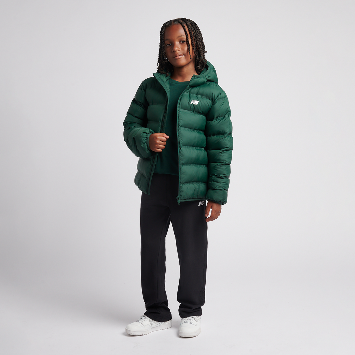 New Balance B NB Bond Quilted Jacket in GRÜN