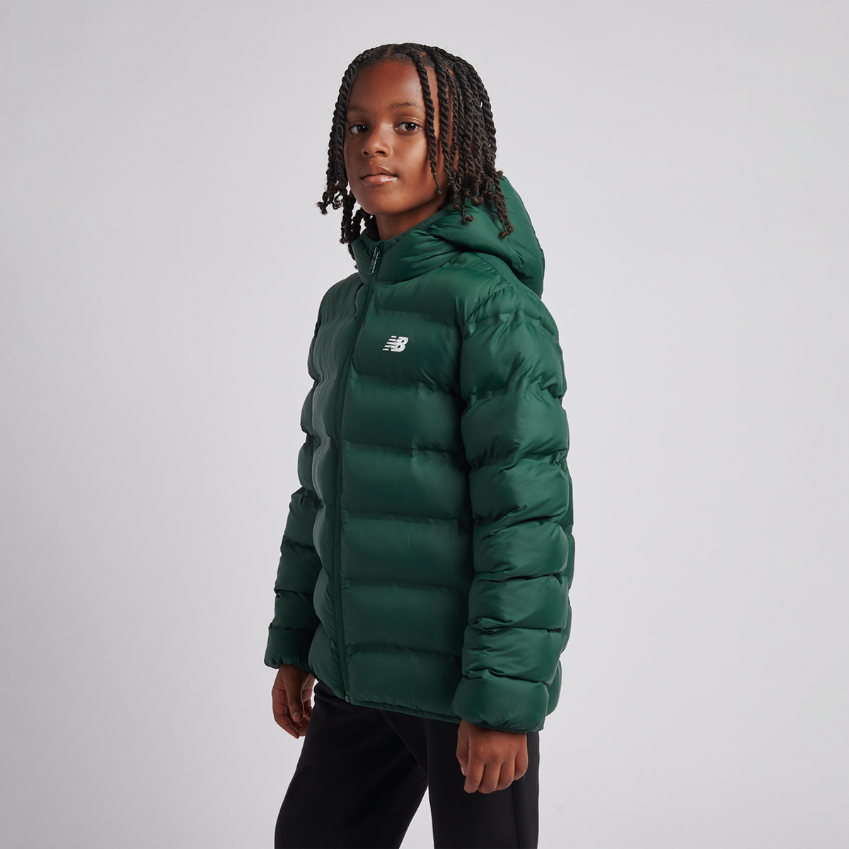 New Balance B NB Bond Quilted Jacket in GRÜN