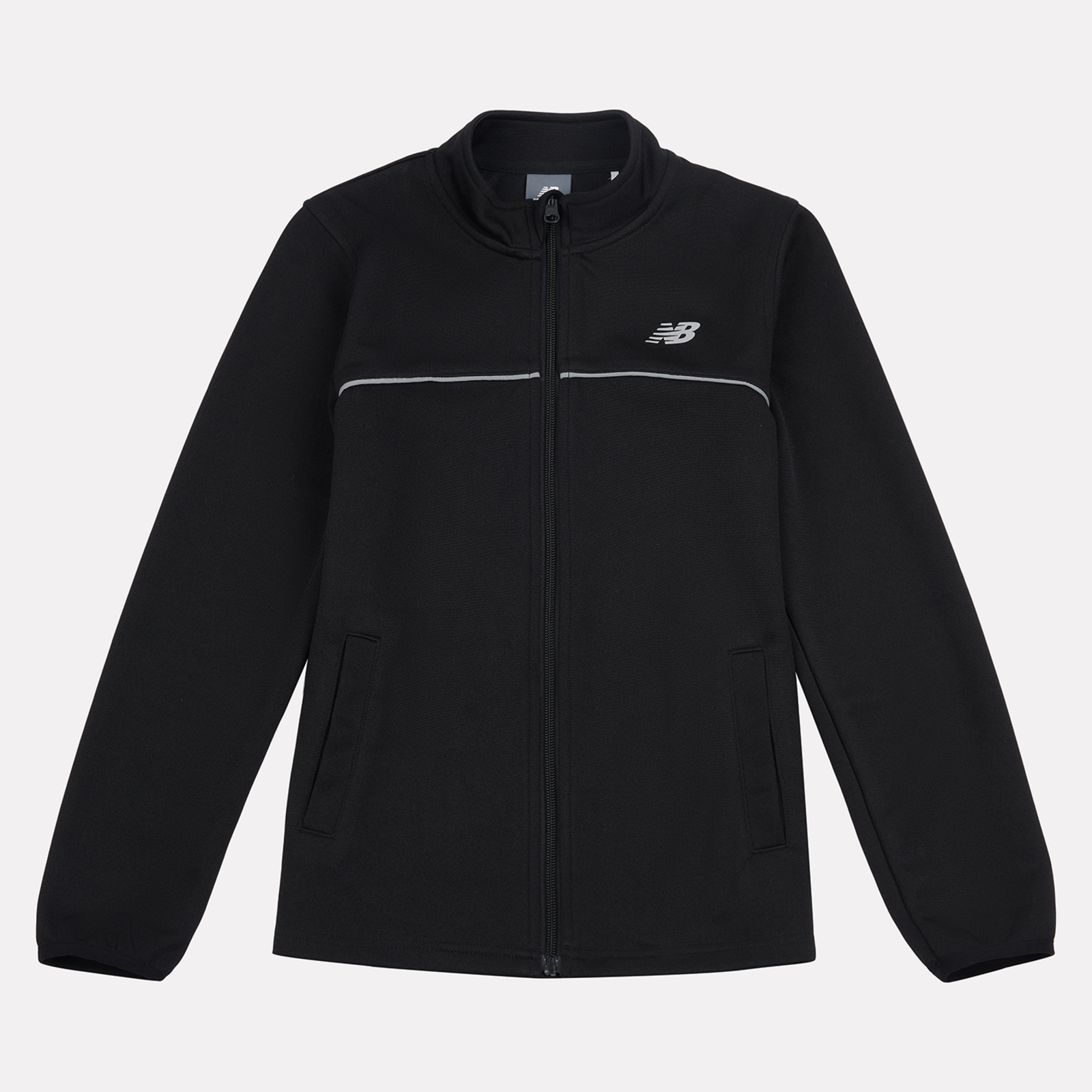 New Balance B NB Tricot Full Zip Funnel Top in SCHWARZ