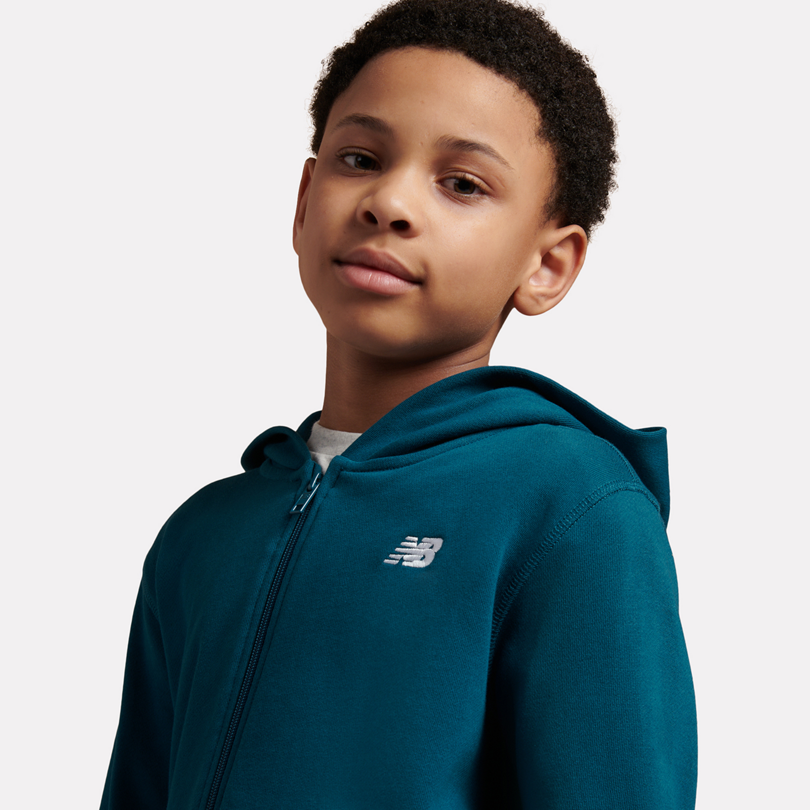 New Balance B New Balance French Terry Small Logo FZ Hoodie in