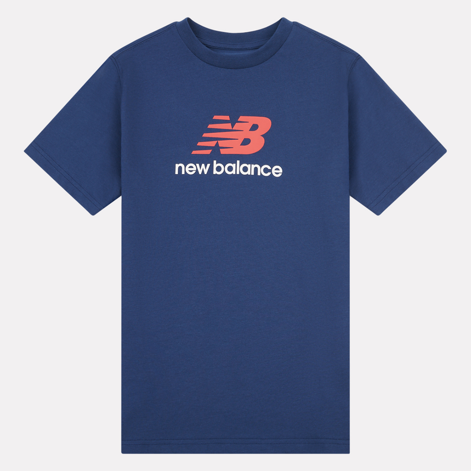 New Balance B NEW BALANCE JERSEY STACKED LOGO TEE in BLAU