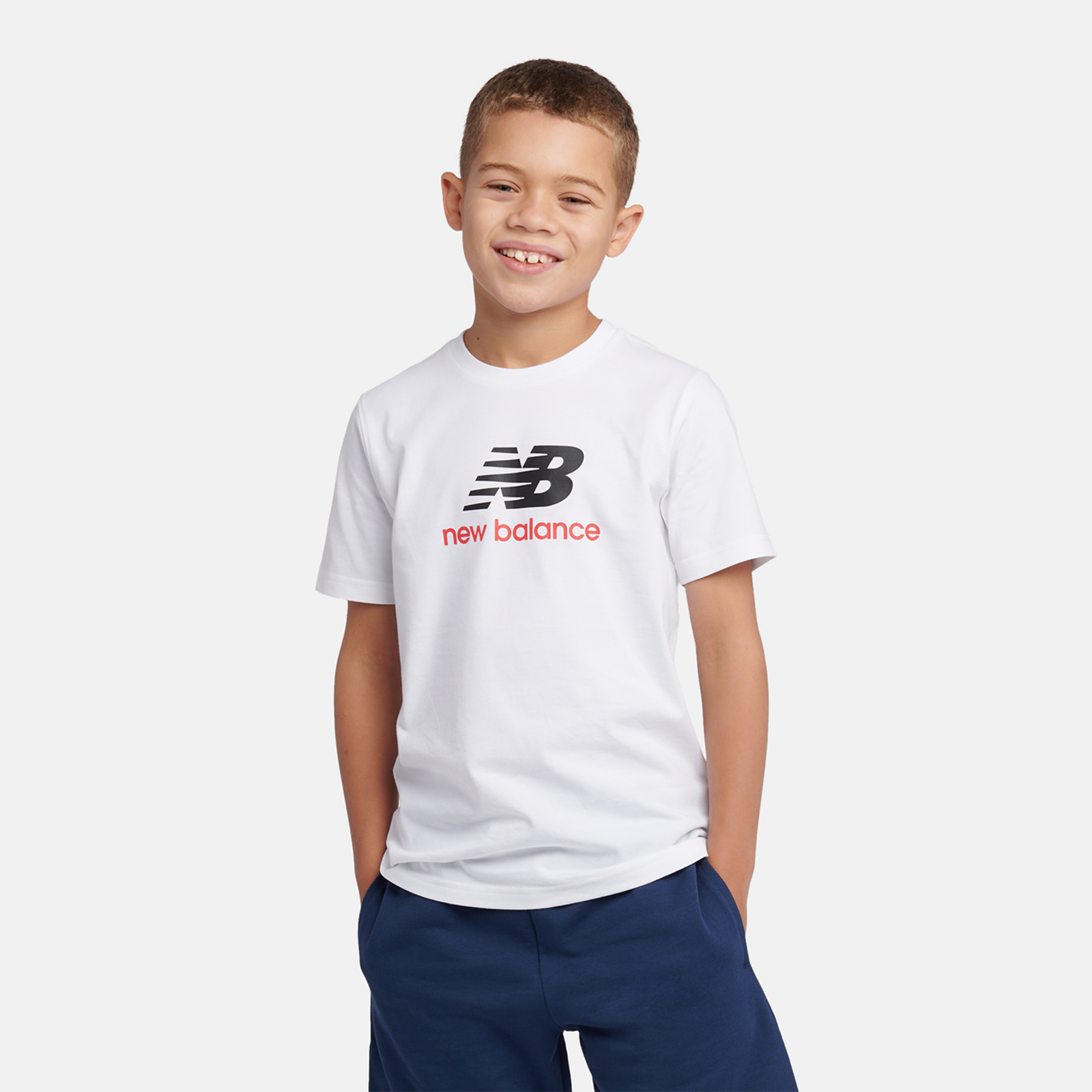 New Balance B NEW BALANCE JERSEY STACKED LOGO TEE in