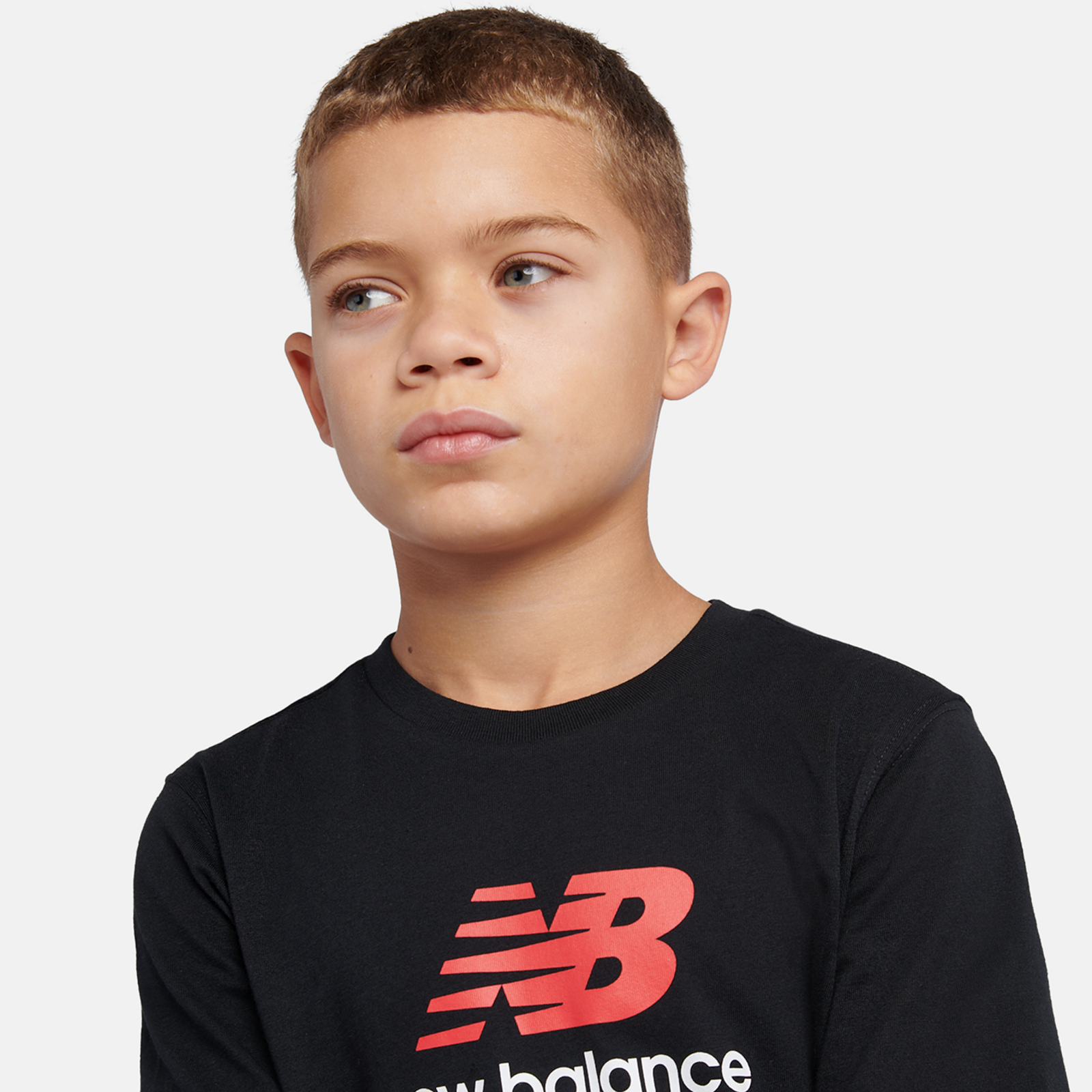 New Balance B NEW BALANCE JERSEY STACKED LOGO TEE in