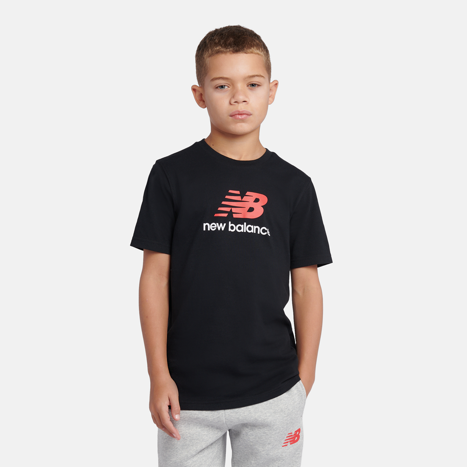 New Balance B NEW BALANCE JERSEY STACKED LOGO TEE in