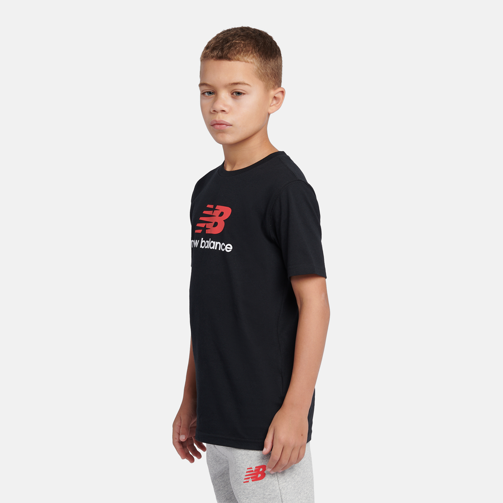 New Balance B NEW BALANCE JERSEY STACKED LOGO TEE in