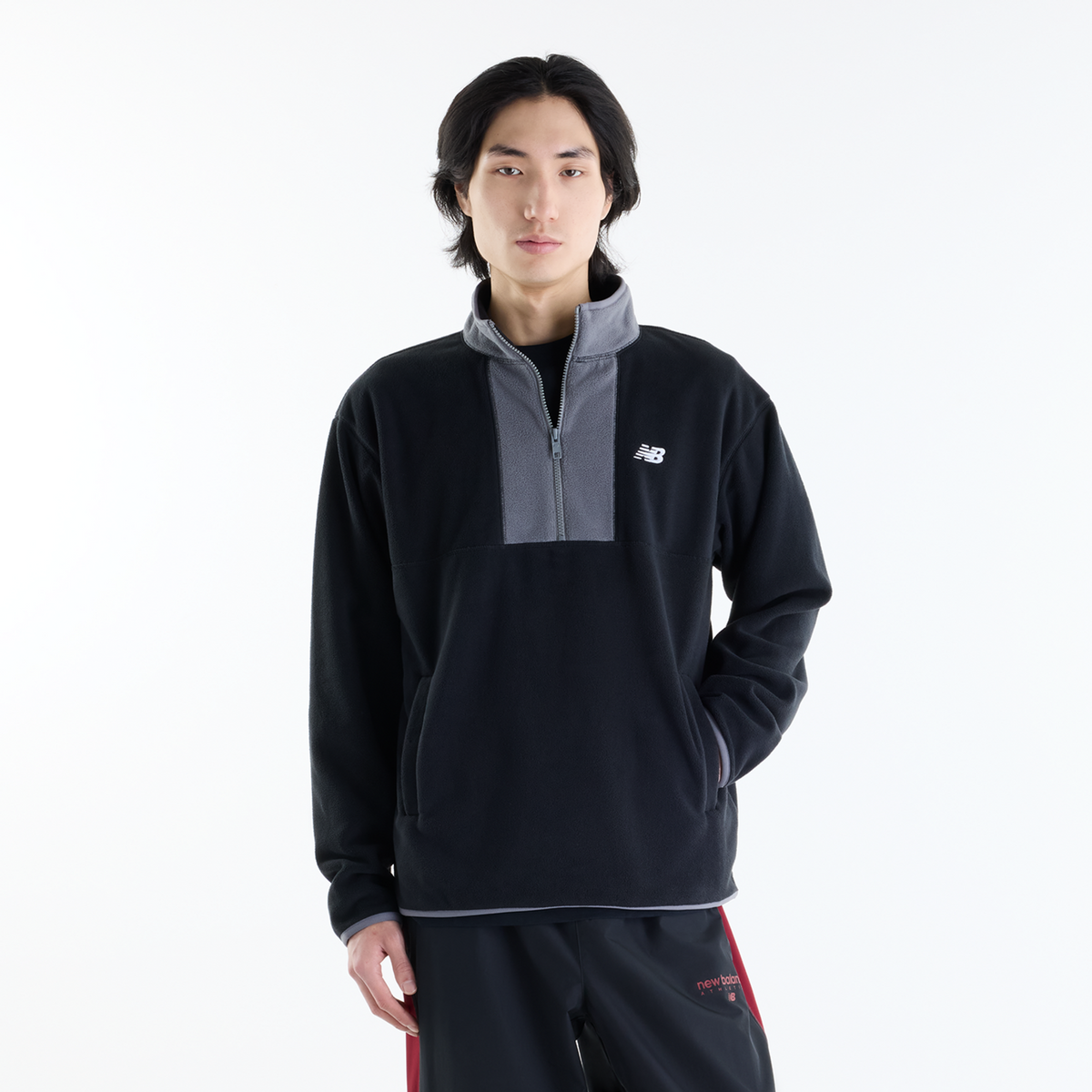 New Balance Sport Polar Fleece Half Zip in SCHWARZ