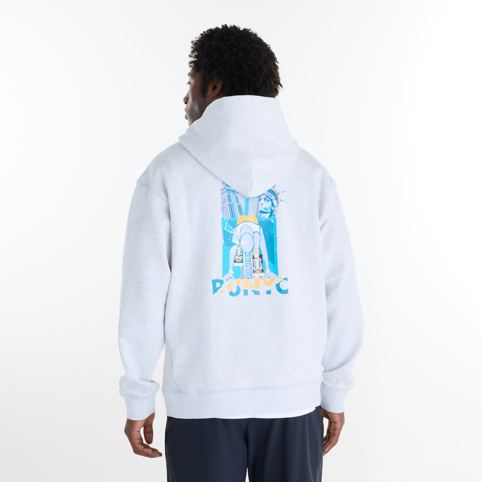 New Balance NYC Marathon Athletics French Terry Graphic Hoodie in GRAU
