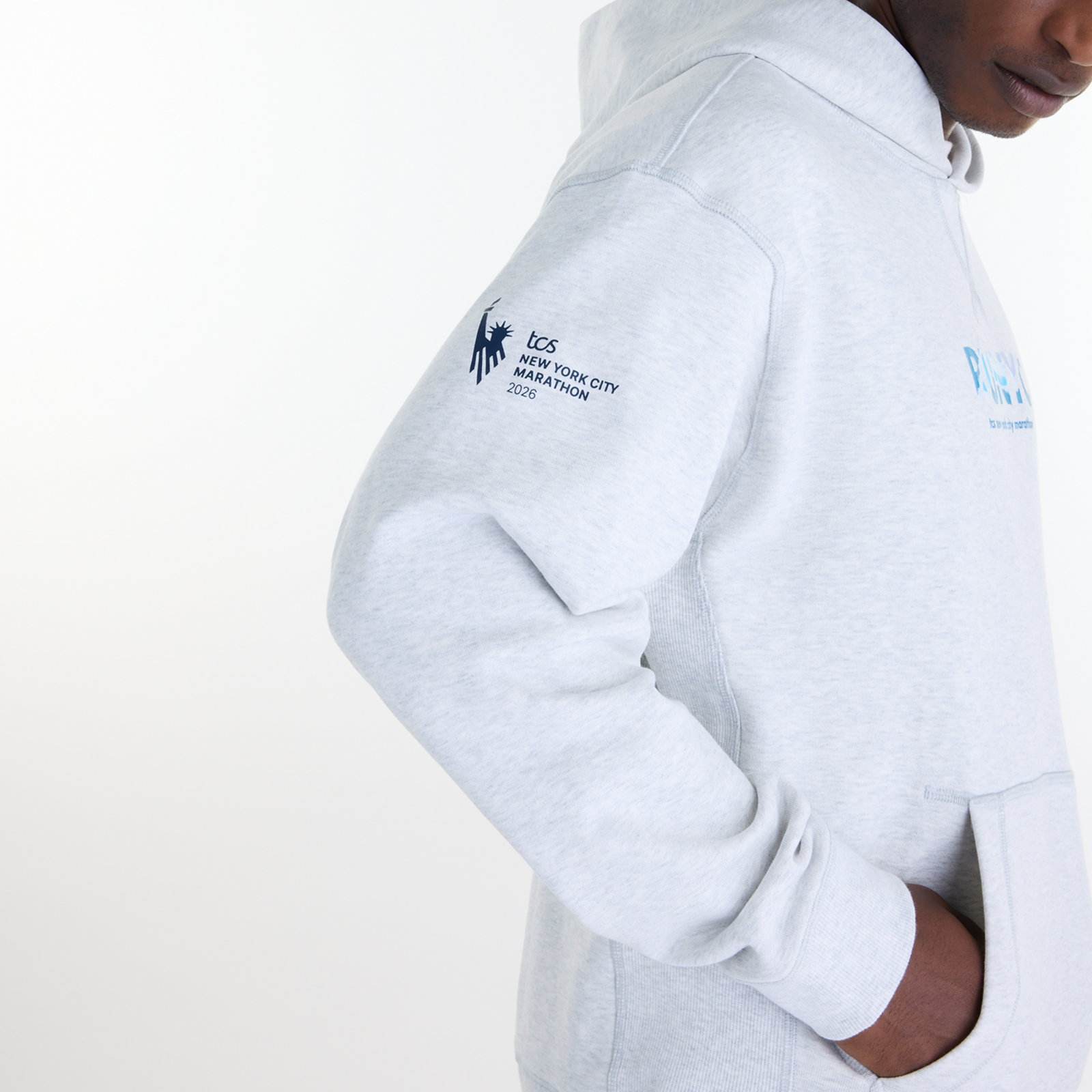 New Balance NYC Marathon Athletics French Terry Graphic Hoodie in GRAU