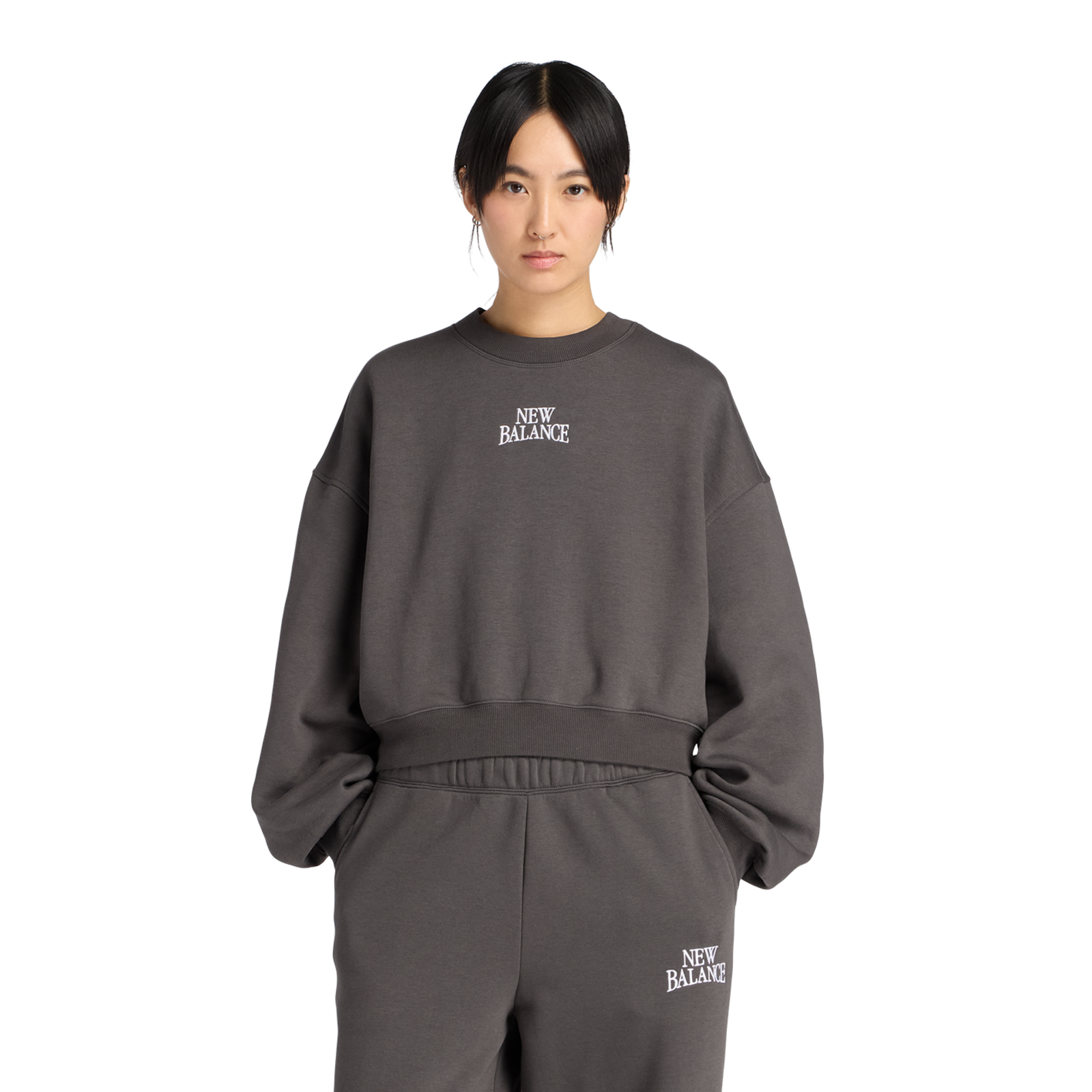 New Balance W Linear Heritage Fleece Crew in