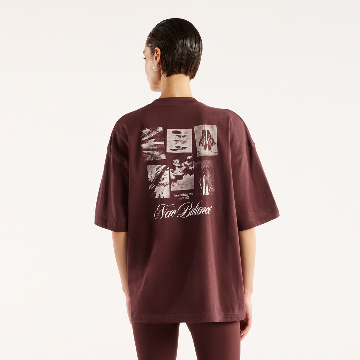 New Balance W Pressed Flowers Memories Oversized T-Shirt in ROT