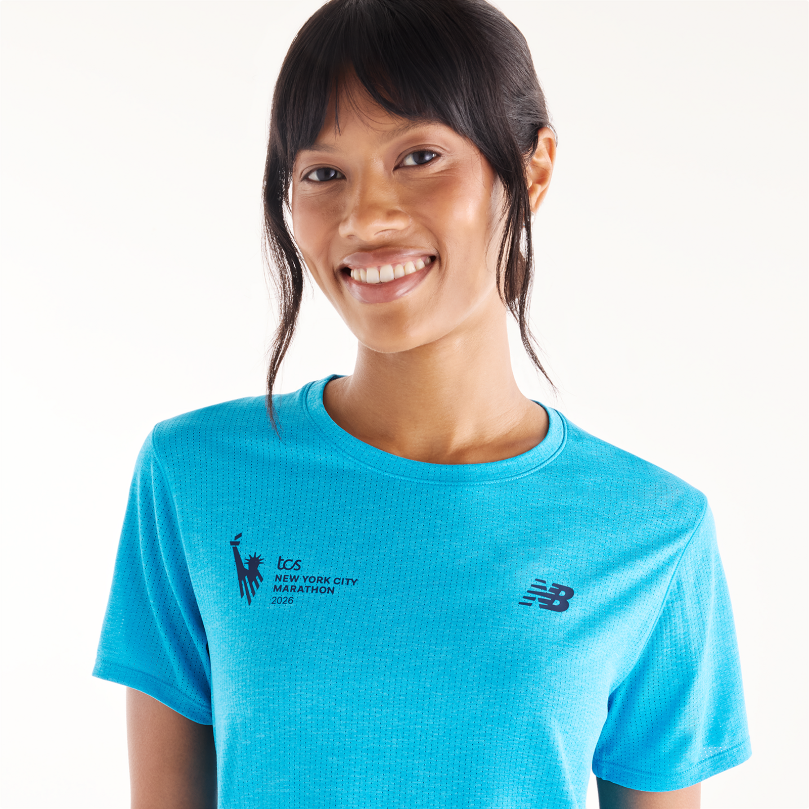 New Balance W NYC Marathon Athletics T-Shirt in BLAU