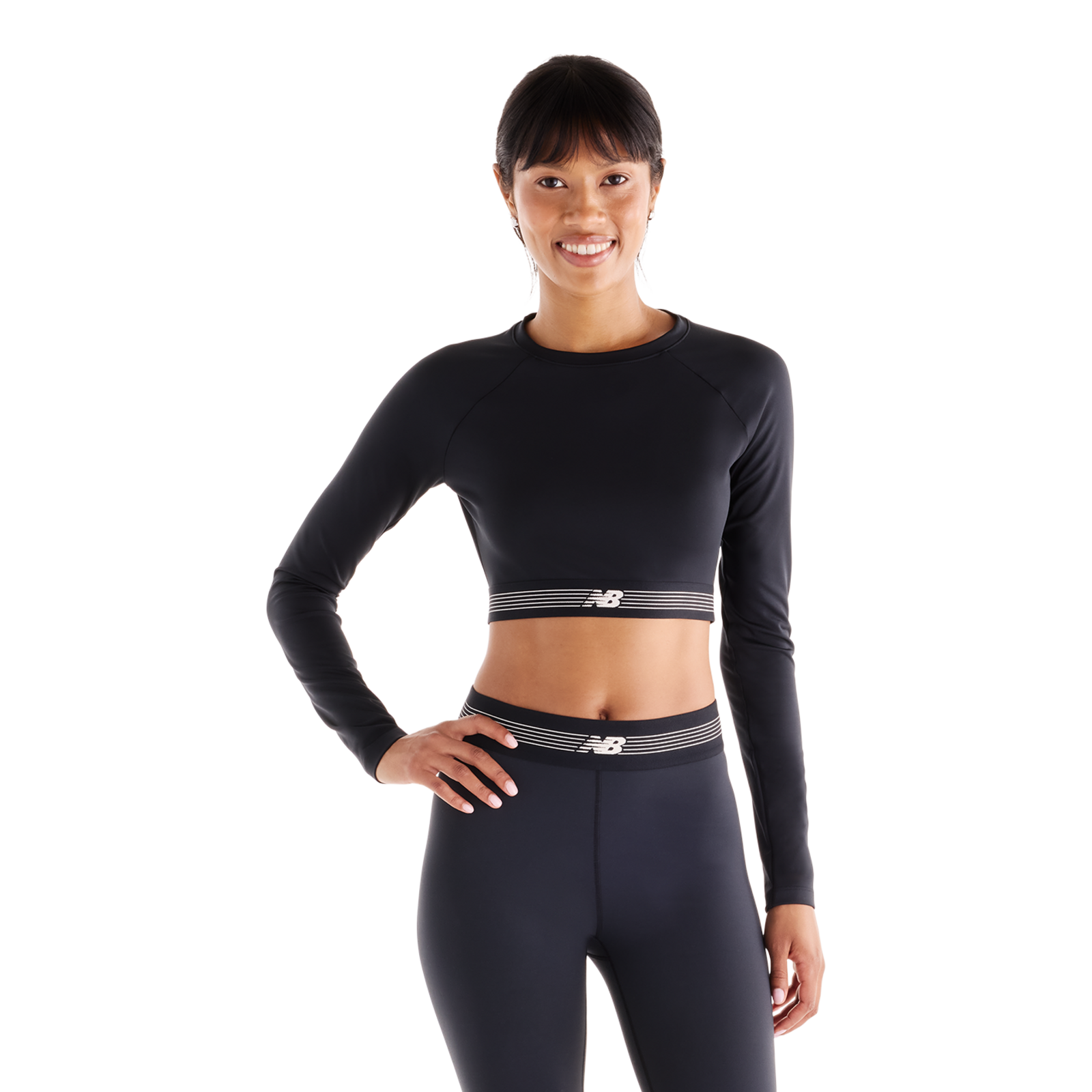New Balance W AC Fitted Long Sleeve in SCHWARZ