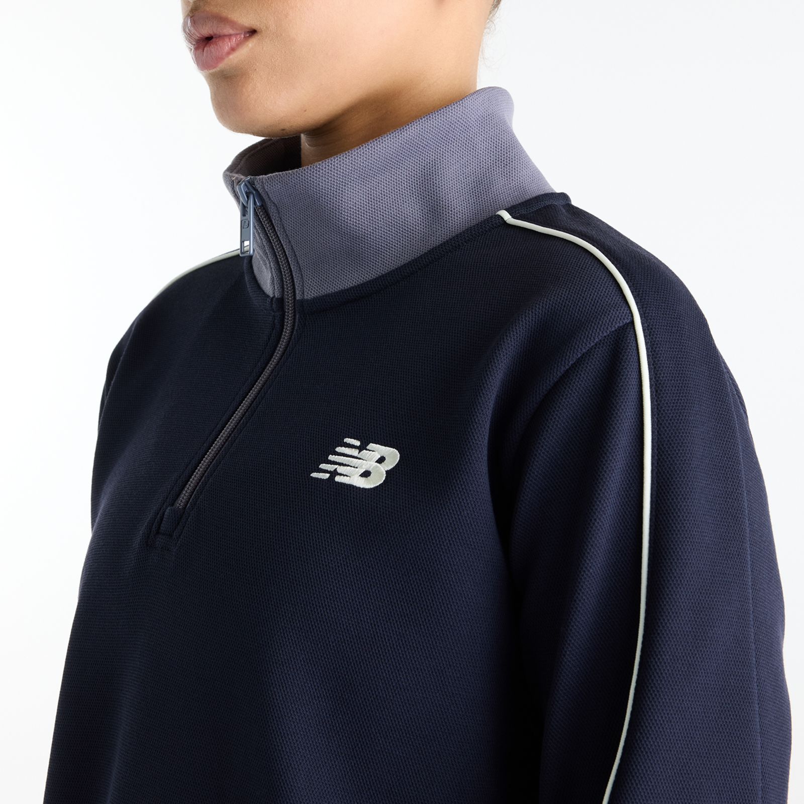 New Balance W Sport Legacy Pique 1/4 Zip in SCHWARZ