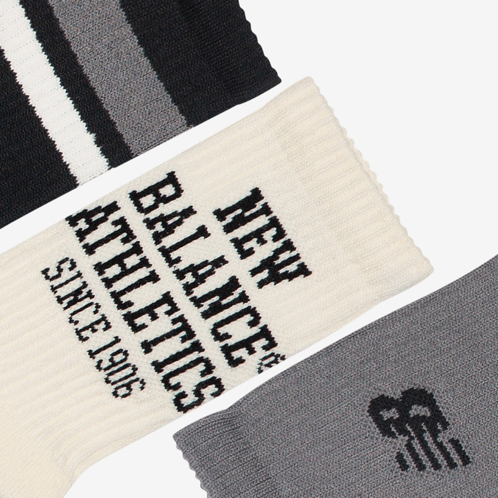 New Balance Youth Active Graphic Crew Socks 3 Pack in MEHRFARBIG