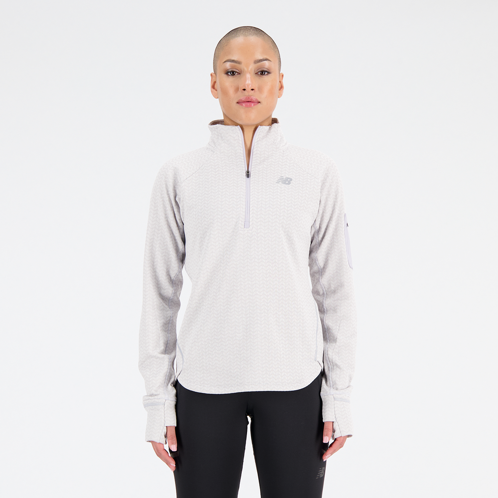 New Balance W NB Heat Grid Half Zip in WEISS