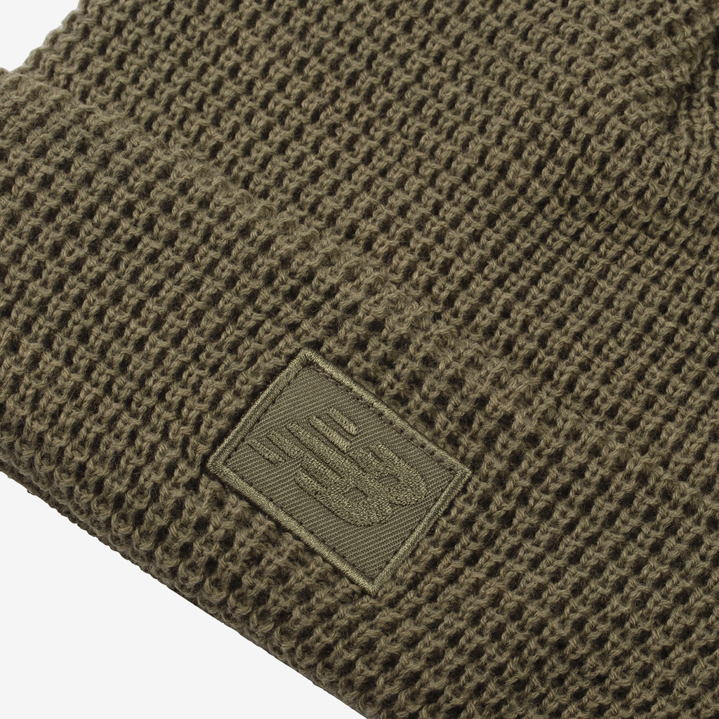 Waffle Knit Cuffed Beanie dark olivine detail_bild1_brandshop