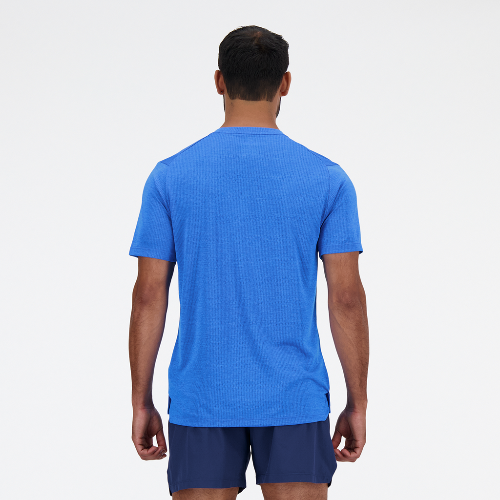 NB Athletics Run T-Shirt blue oasis heather model_bild_back_brandshop