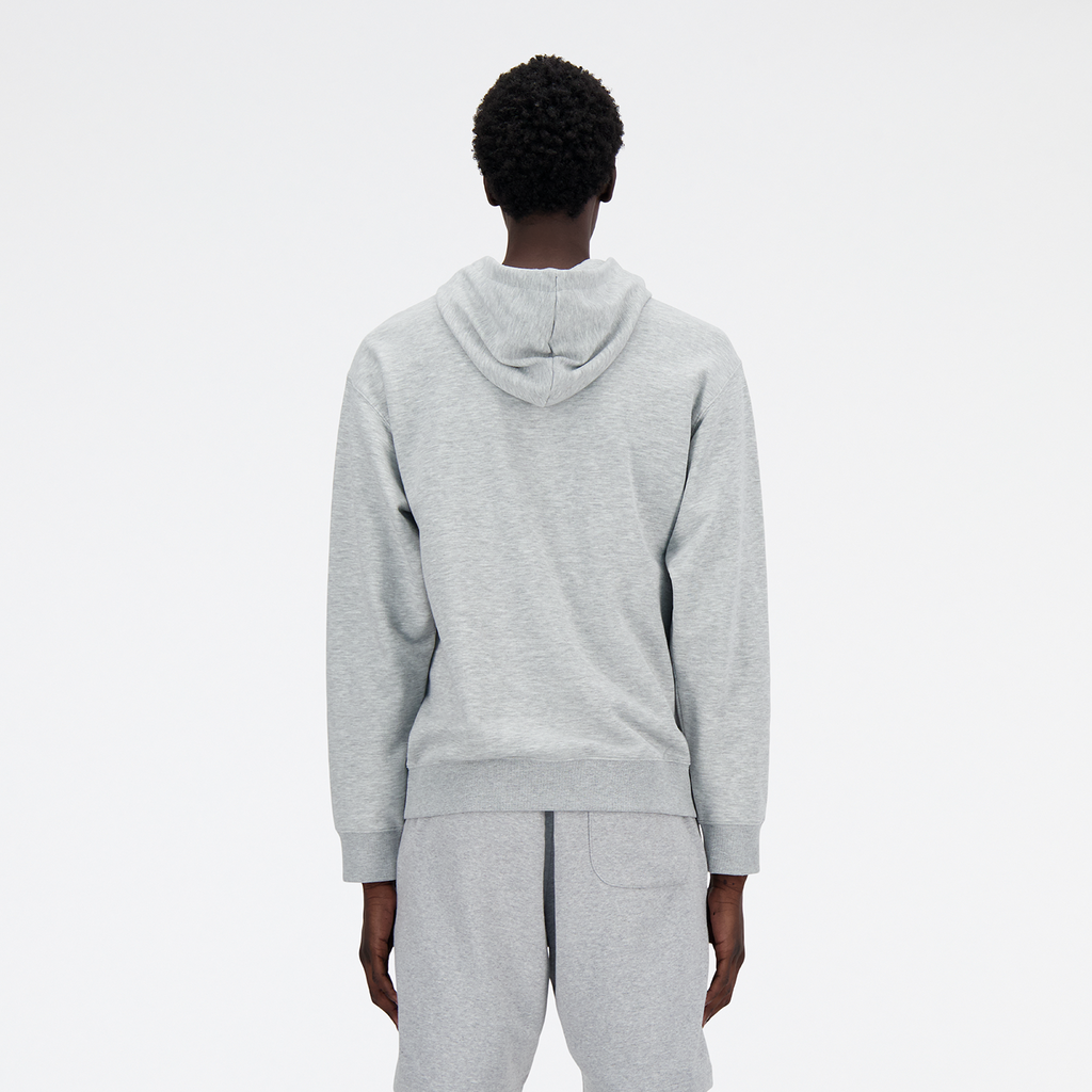 New Balance Sport Essentials Stacked Logo French Terry Hoodie in GRAU