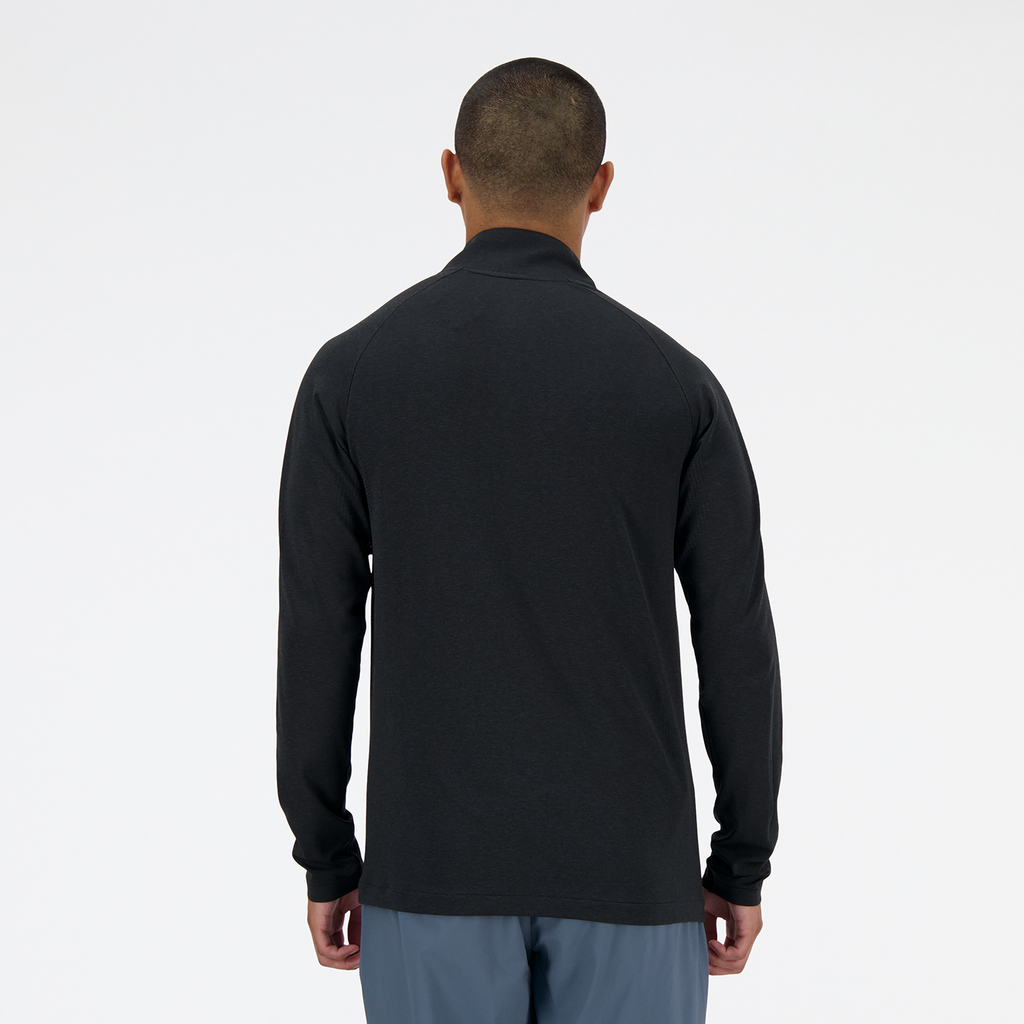 NB Athletics Seamless 1/4 Zip black model_bild_back_brandshop