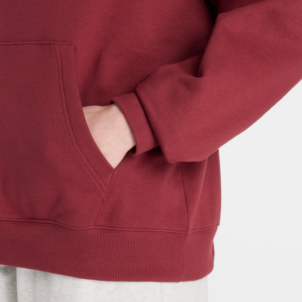 New Balance W Sport Essentials French Terry Stacked Logo Hoodie in ROT