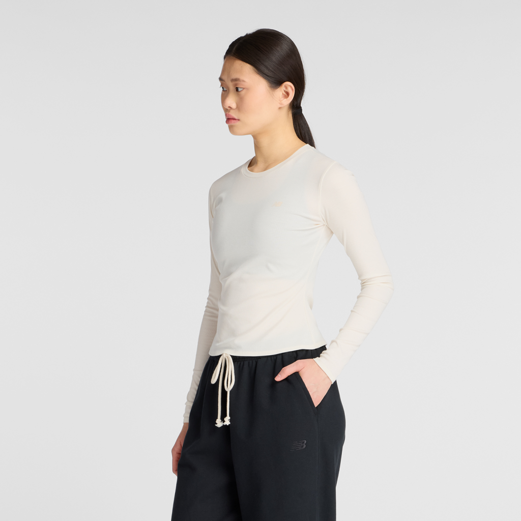 New Balance W Micro-Rib Long Sleeve in GRAU