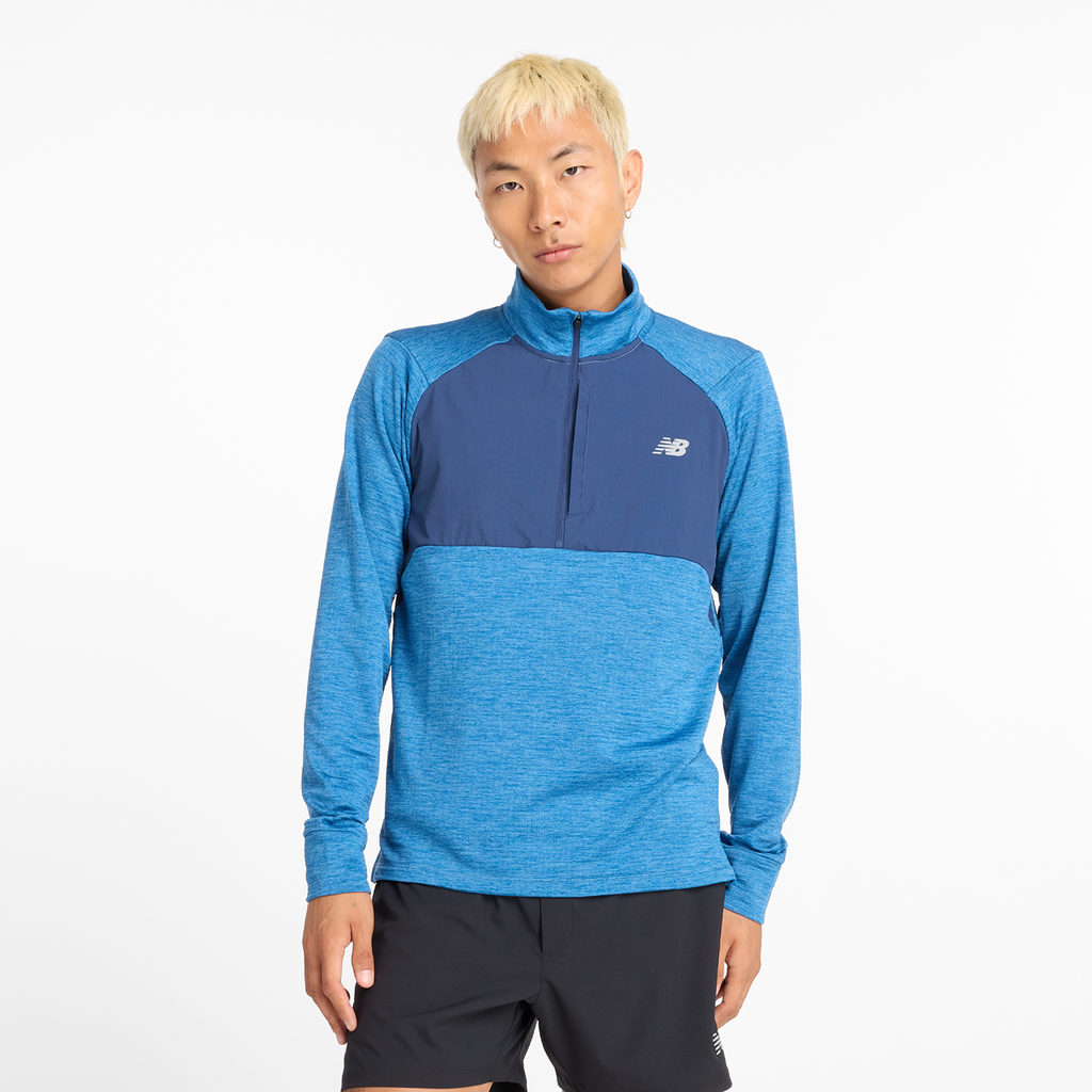 Athletics Heat Grid 1/2 Zip heron blue Hauptbild_brandshop