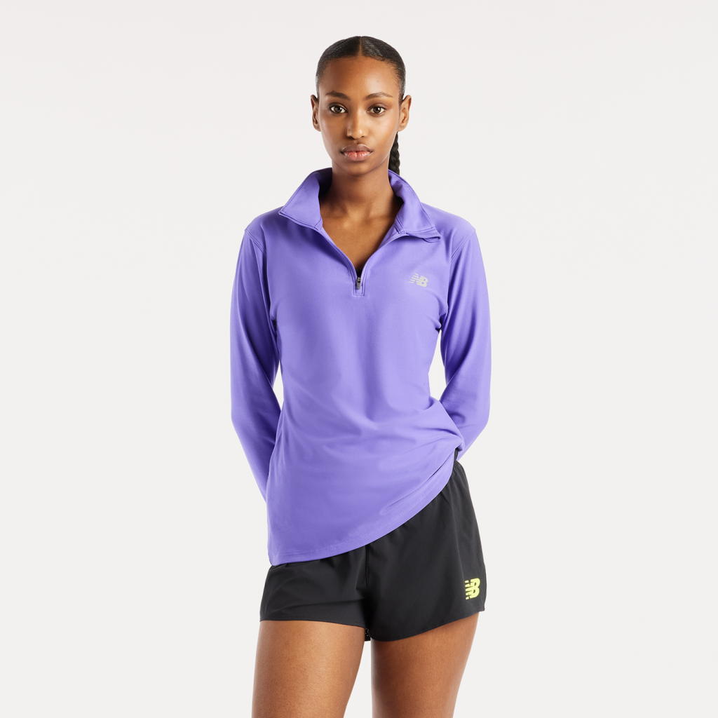 New Balance W Sport Essentials Space Dye Quarter Zip in VIOLETT