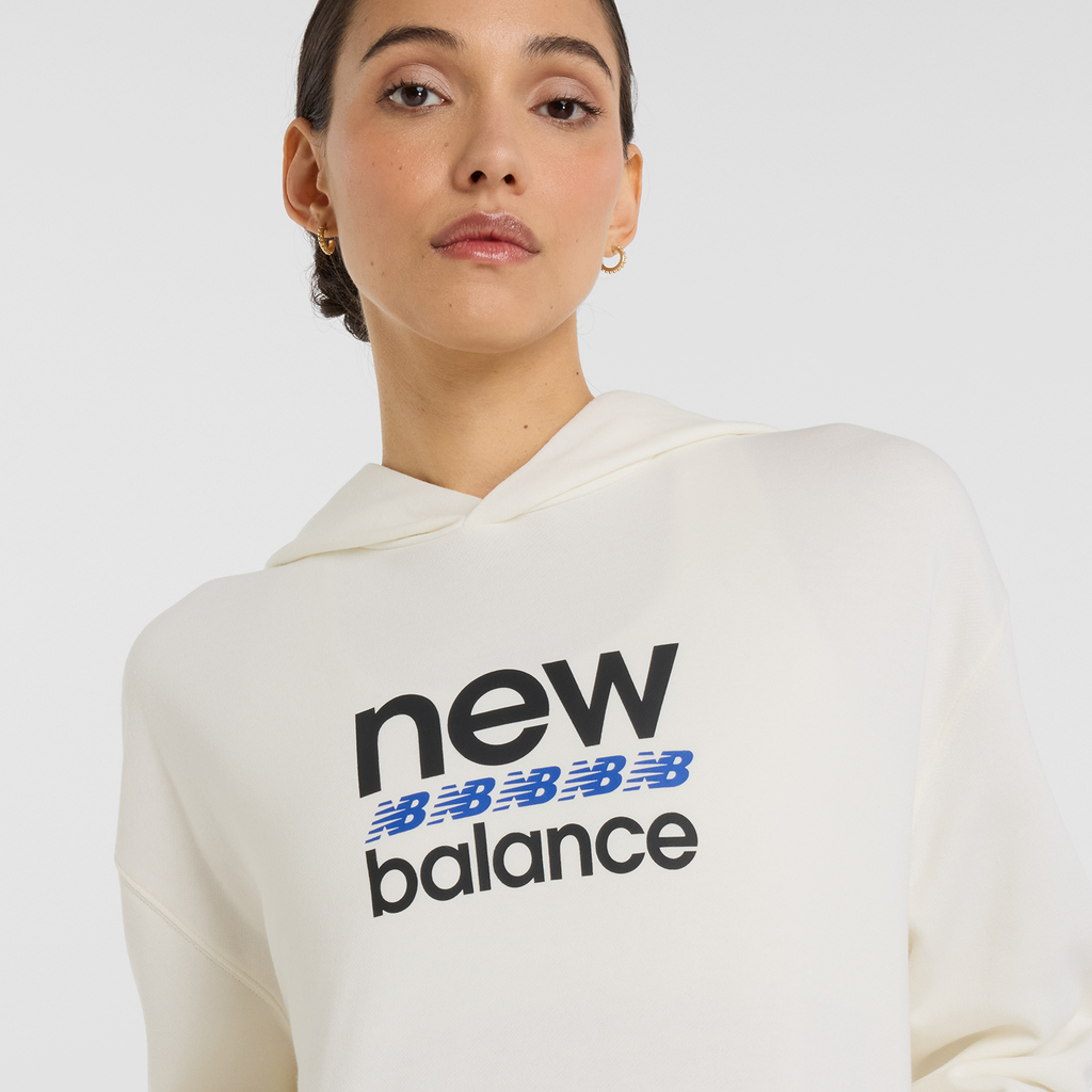 New Balance Sport Graphic French Terry Hoodie in WEISS