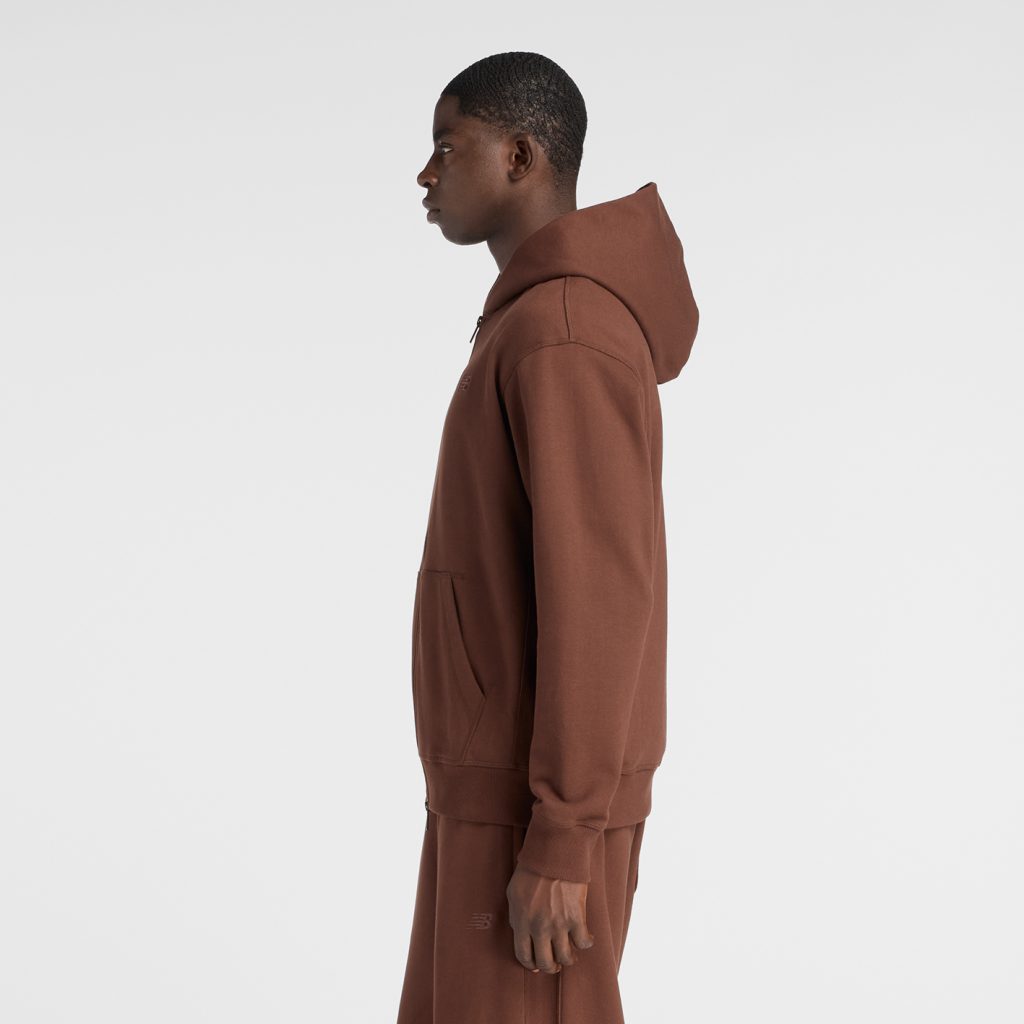 New Balance Athletics French Terry Full Zip in BRAUN