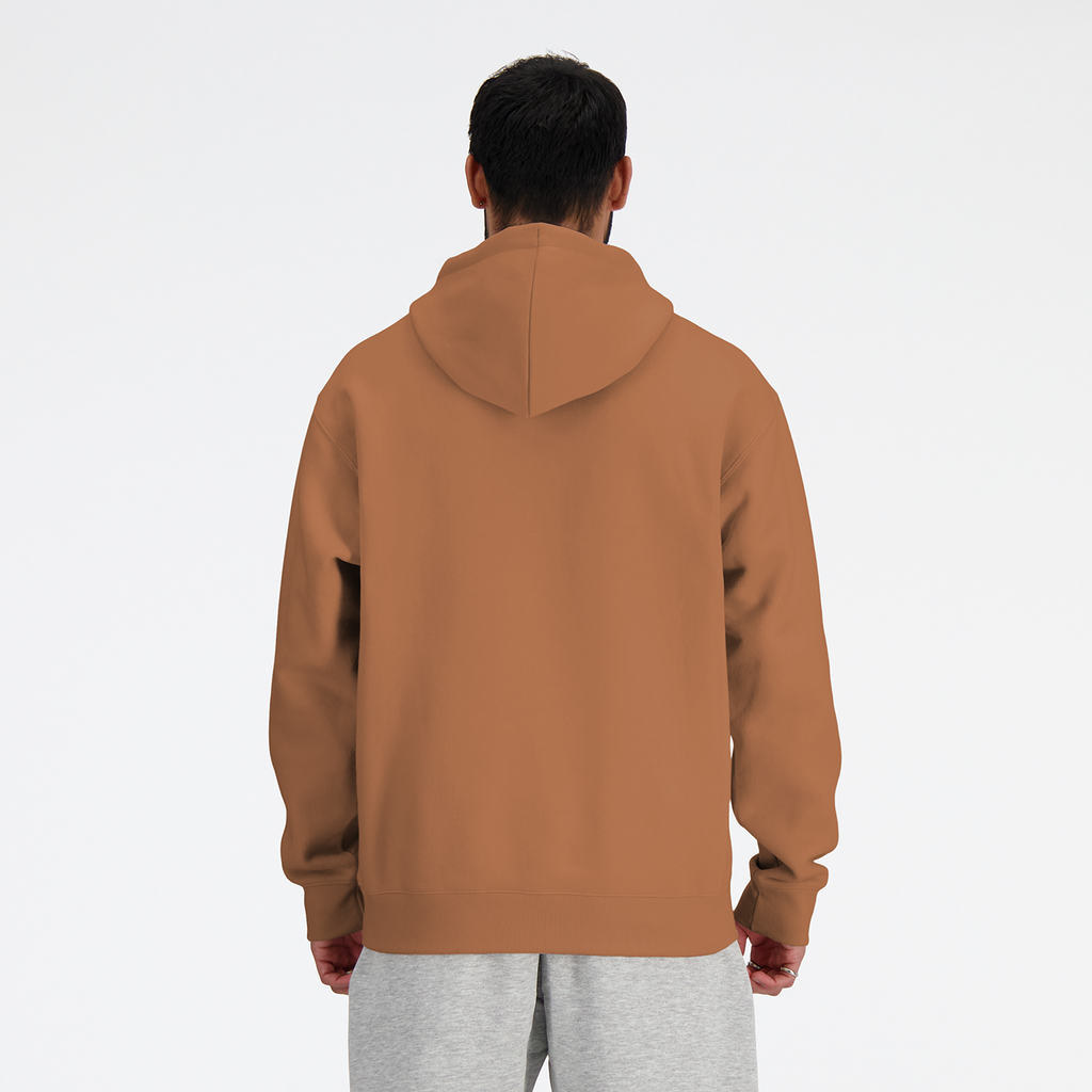 Sport Essentials Small Logo French Terry Hoodie walnut model_bild_back_brandshop