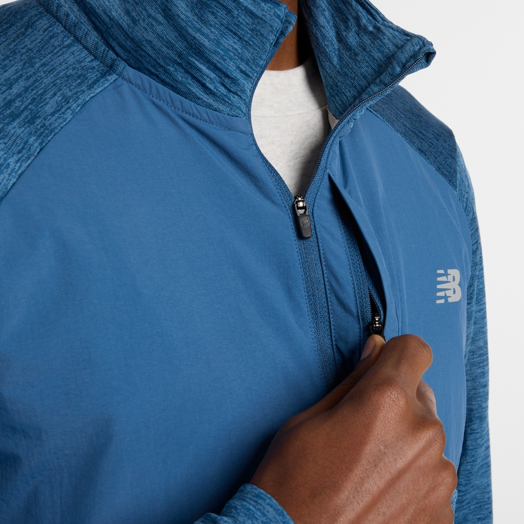 New Balance Athletics Heat Grid 1/2 Zip in BLAU