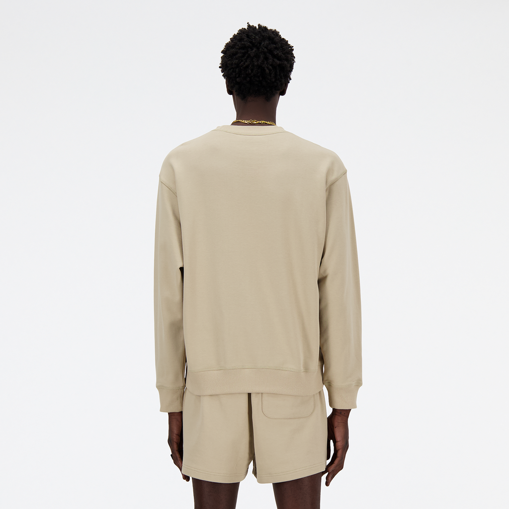 New Balance NB Athletics French Terry Crew in BEIGE