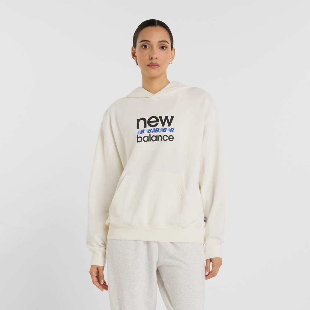 New Balance Sport Graphic French Terry Hoodie in WEISS