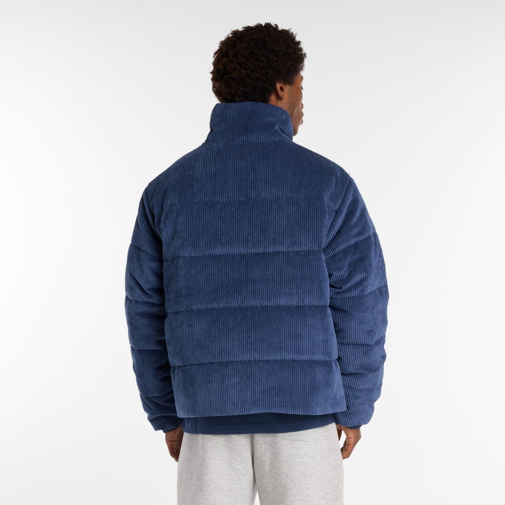 New Balance Corduroy Puffer Jacket in BLAU