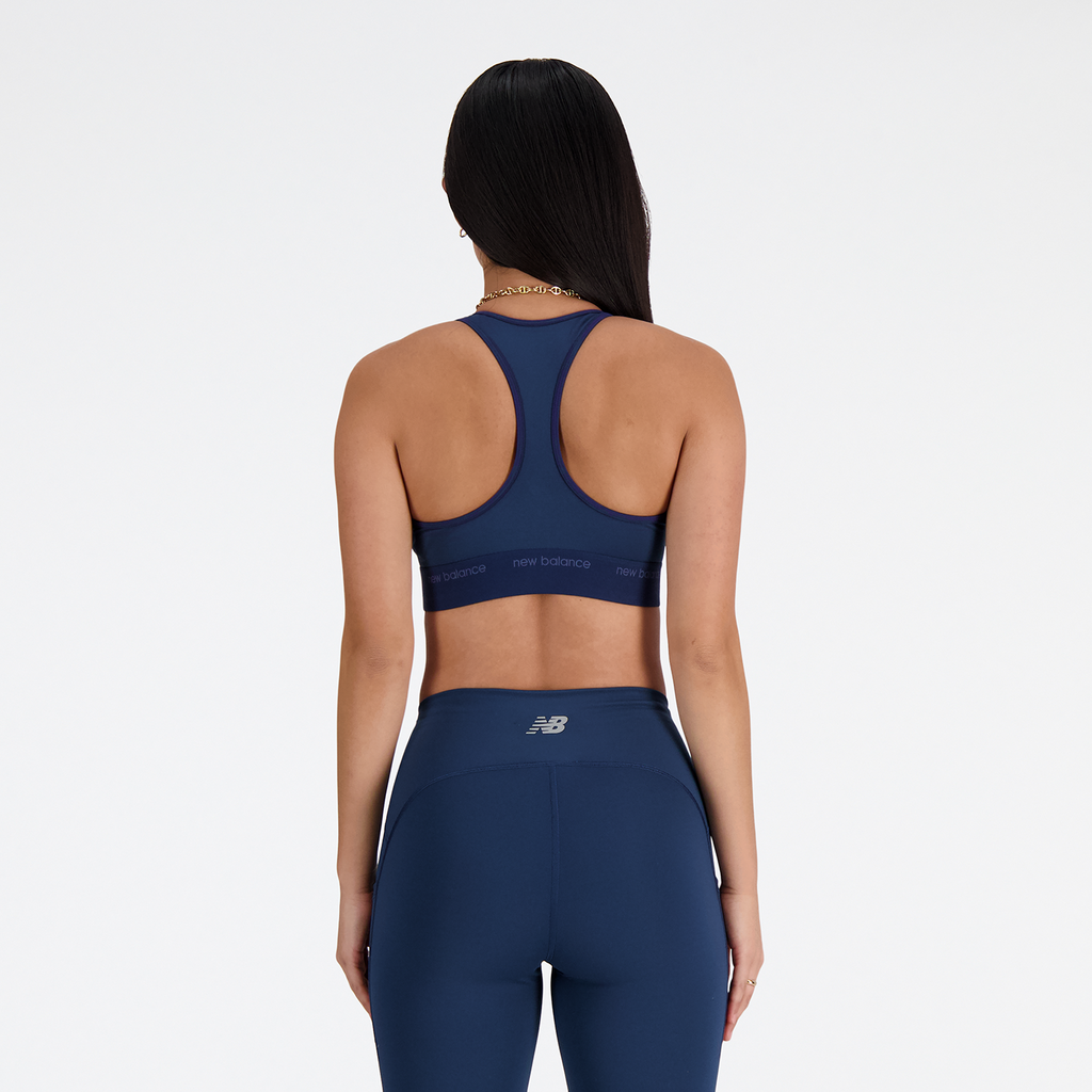 W Medium Support Sleek Pace Bra nb navy model_bild_back_brandshop